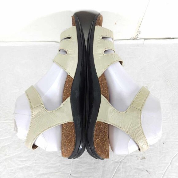 Dansko Women's Jess EU39 US8-8,5 Ivory Leather Strappy Wedge Sandals Shoes - Picture 11 of 13